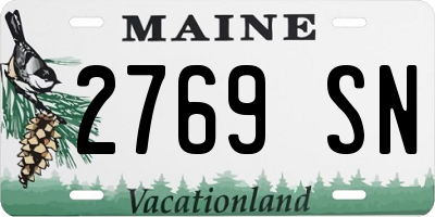 ME license plate 2769SN