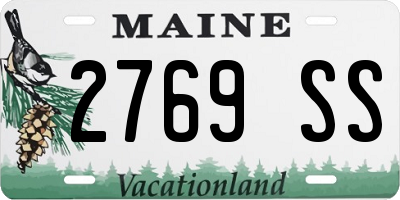 ME license plate 2769SS