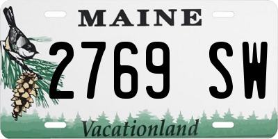 ME license plate 2769SW