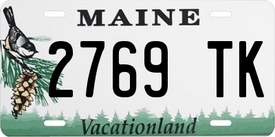 ME license plate 2769TK
