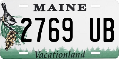 ME license plate 2769UB