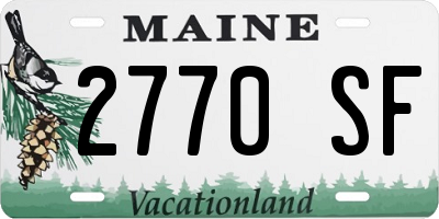 ME license plate 2770SF