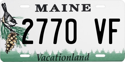 ME license plate 2770VF