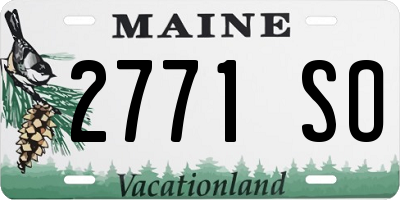 ME license plate 2771SO