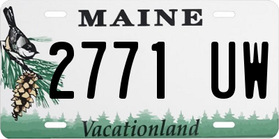 ME license plate 2771UW