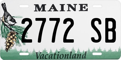 ME license plate 2772SB