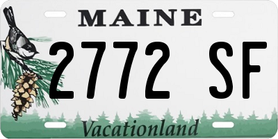 ME license plate 2772SF
