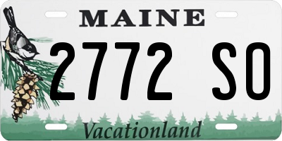 ME license plate 2772SO