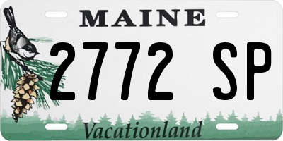ME license plate 2772SP