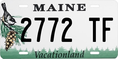 ME license plate 2772TF