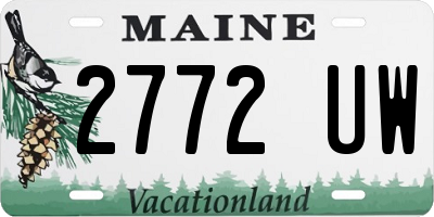 ME license plate 2772UW