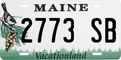 ME license plate 2773SB