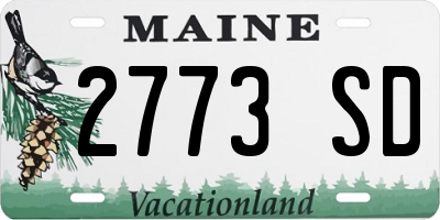ME license plate 2773SD