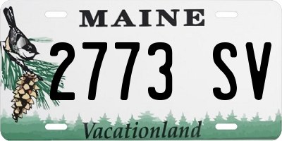 ME license plate 2773SV