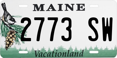 ME license plate 2773SW