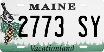 ME license plate 2773SY