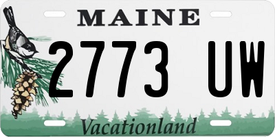 ME license plate 2773UW