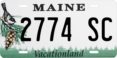 ME license plate 2774SC