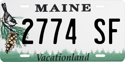 ME license plate 2774SF