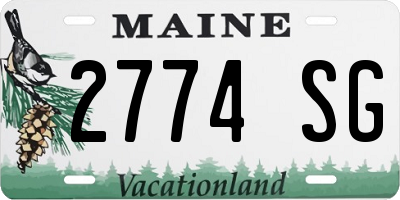 ME license plate 2774SG