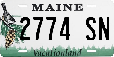 ME license plate 2774SN