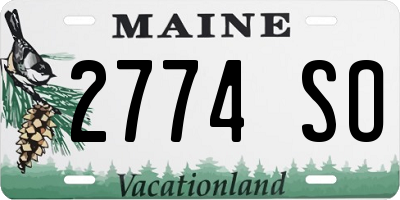 ME license plate 2774SO