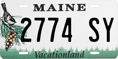 ME license plate 2774SY