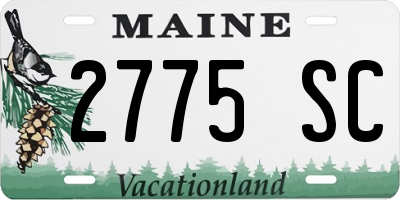 ME license plate 2775SC