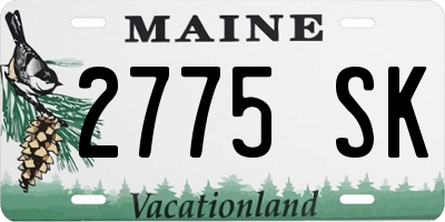 ME license plate 2775SK