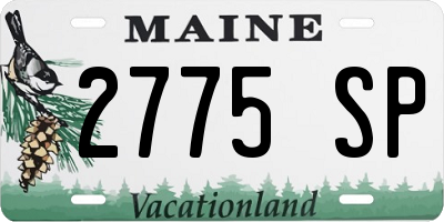 ME license plate 2775SP