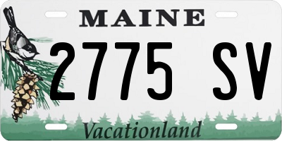 ME license plate 2775SV