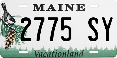 ME license plate 2775SY