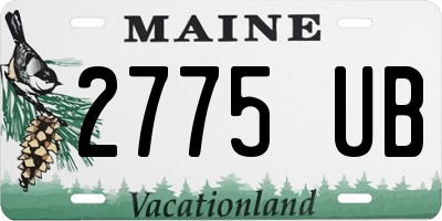 ME license plate 2775UB