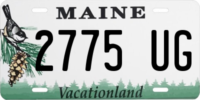 ME license plate 2775UG