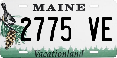 ME license plate 2775VE
