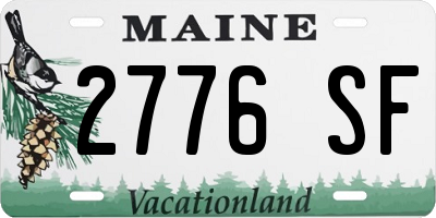 ME license plate 2776SF