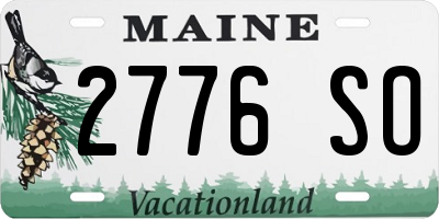 ME license plate 2776SO