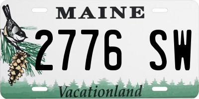ME license plate 2776SW