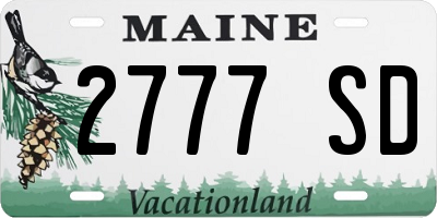 ME license plate 2777SD