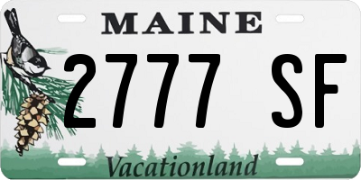 ME license plate 2777SF
