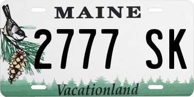 ME license plate 2777SK