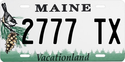 ME license plate 2777TX