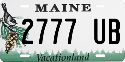 ME license plate 2777UB