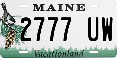 ME license plate 2777UW