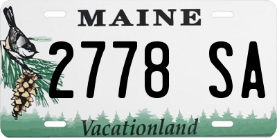 ME license plate 2778SA