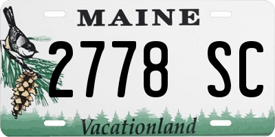 ME license plate 2778SC