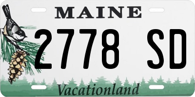 ME license plate 2778SD