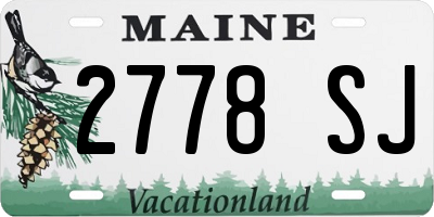 ME license plate 2778SJ