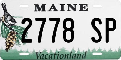 ME license plate 2778SP