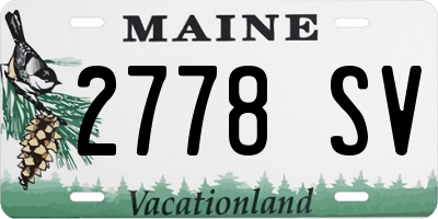 ME license plate 2778SV